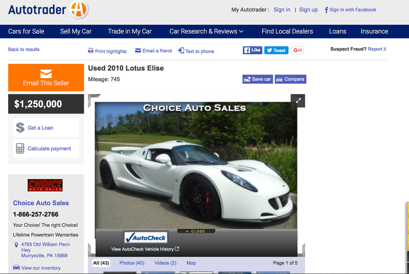 World’s most expensive used Elise?